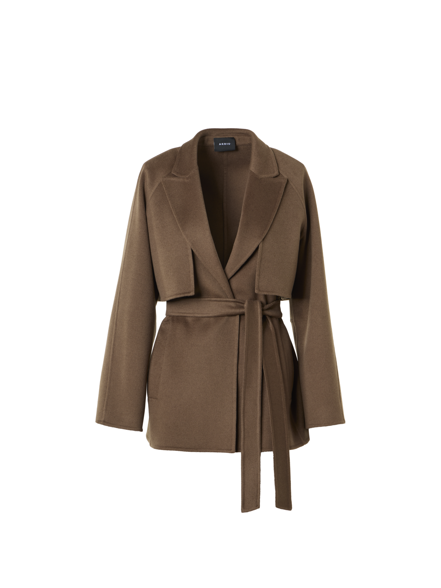 Designer Short Duo Coat - Cashmere Vest and Bolero - brown