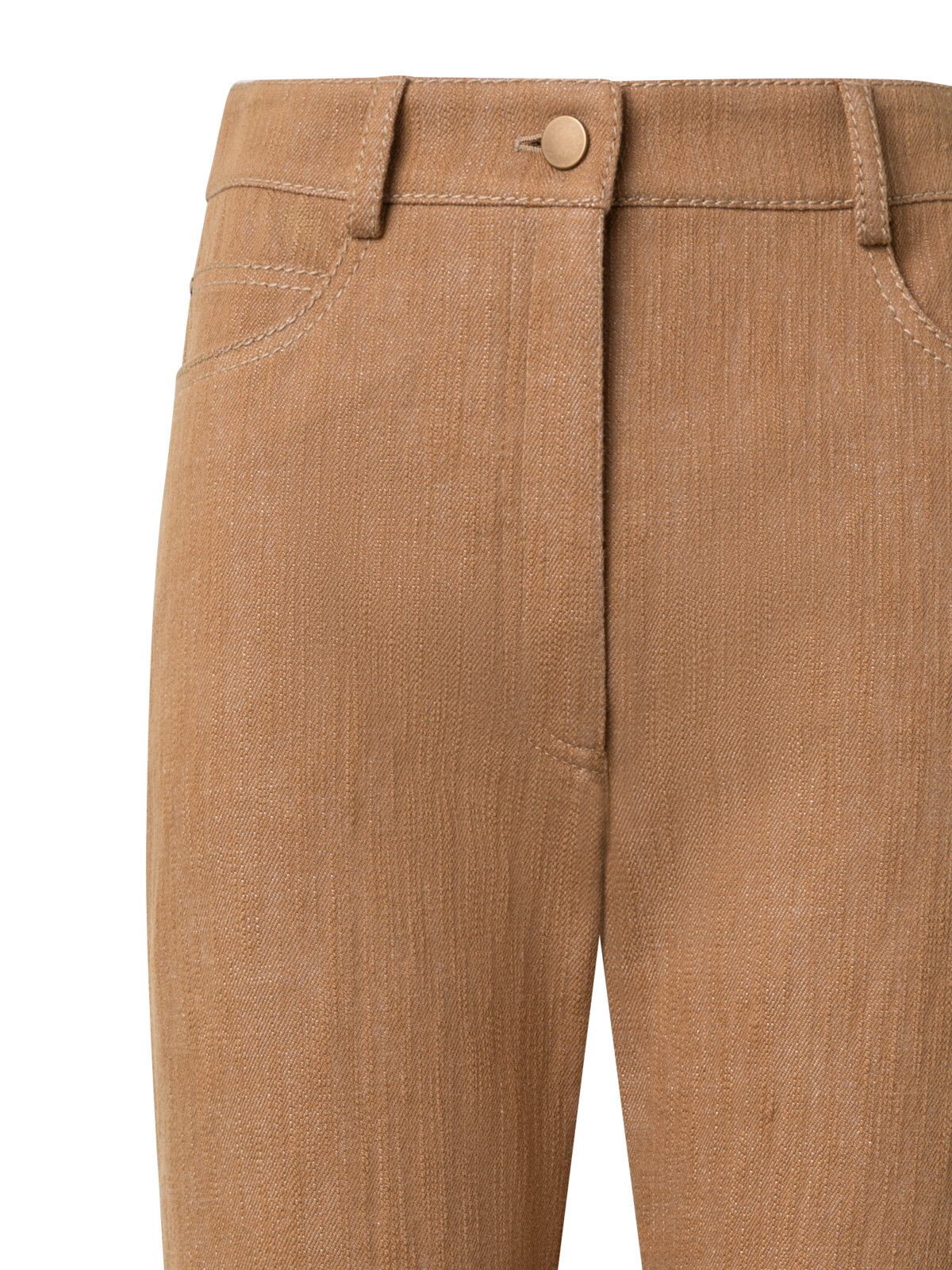 Designer Flared Cotton Wool Denim Pants - brown
