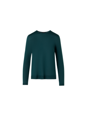 Designer Seamless Crew Neck Sweater in Cashmere Silk - green