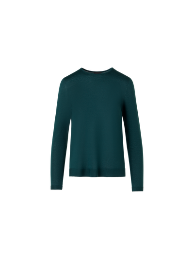 Designer Seamless Crew Neck Sweater in Cashmere Silk - green