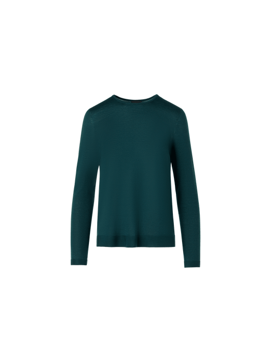 Designer Seamless Crew Neck Sweater in Cashmere Silk - green