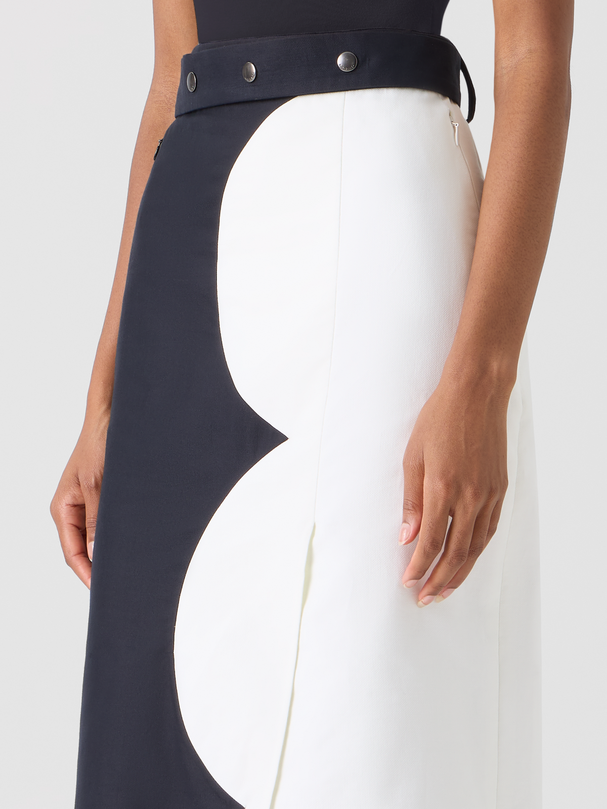 Designer Midi Skirt with Wrap Look and Cloud Print - multicolor