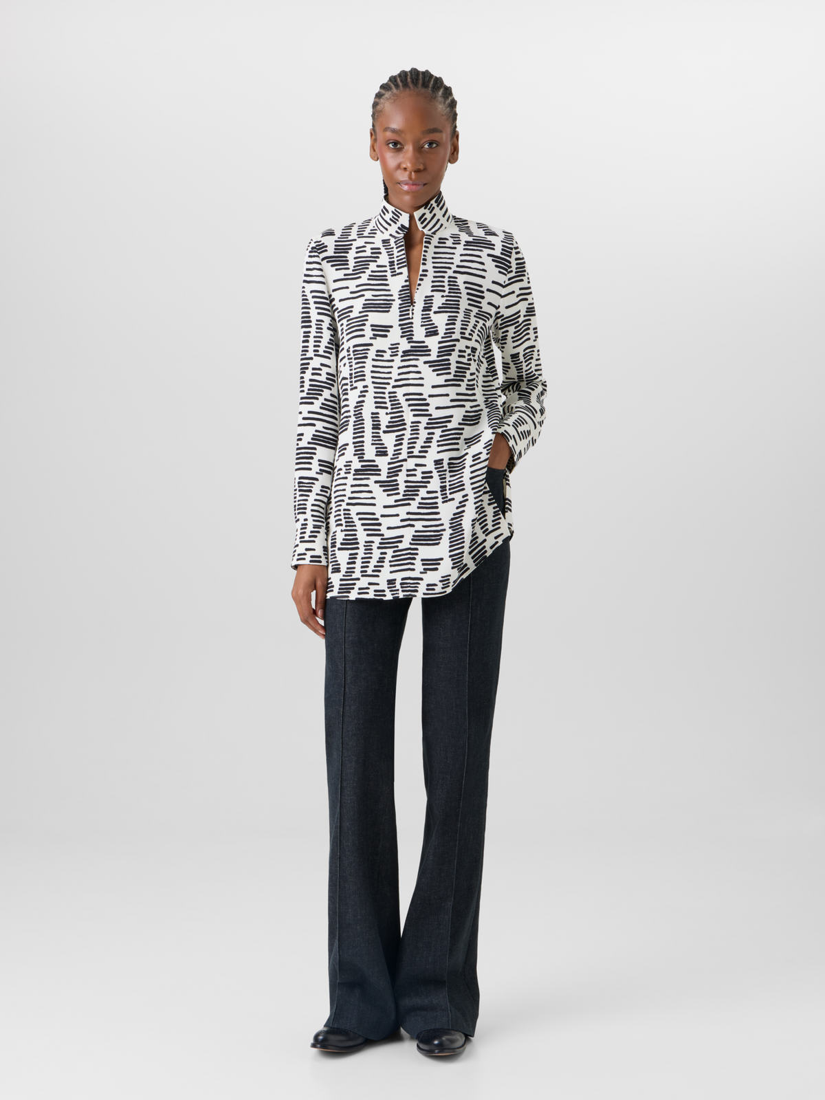 Designer Long-Sleeve Dance Movement Tunic Blouse - multicolor #editorial