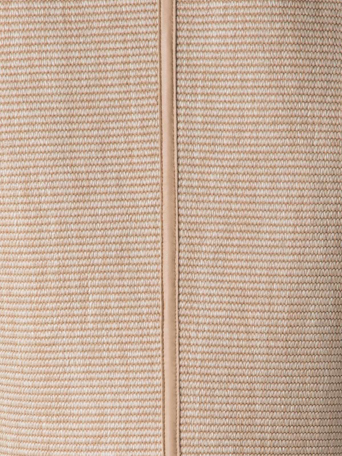 Designer Gilet in Soft Cotton Raffia with Leather Trim - neutral - beige