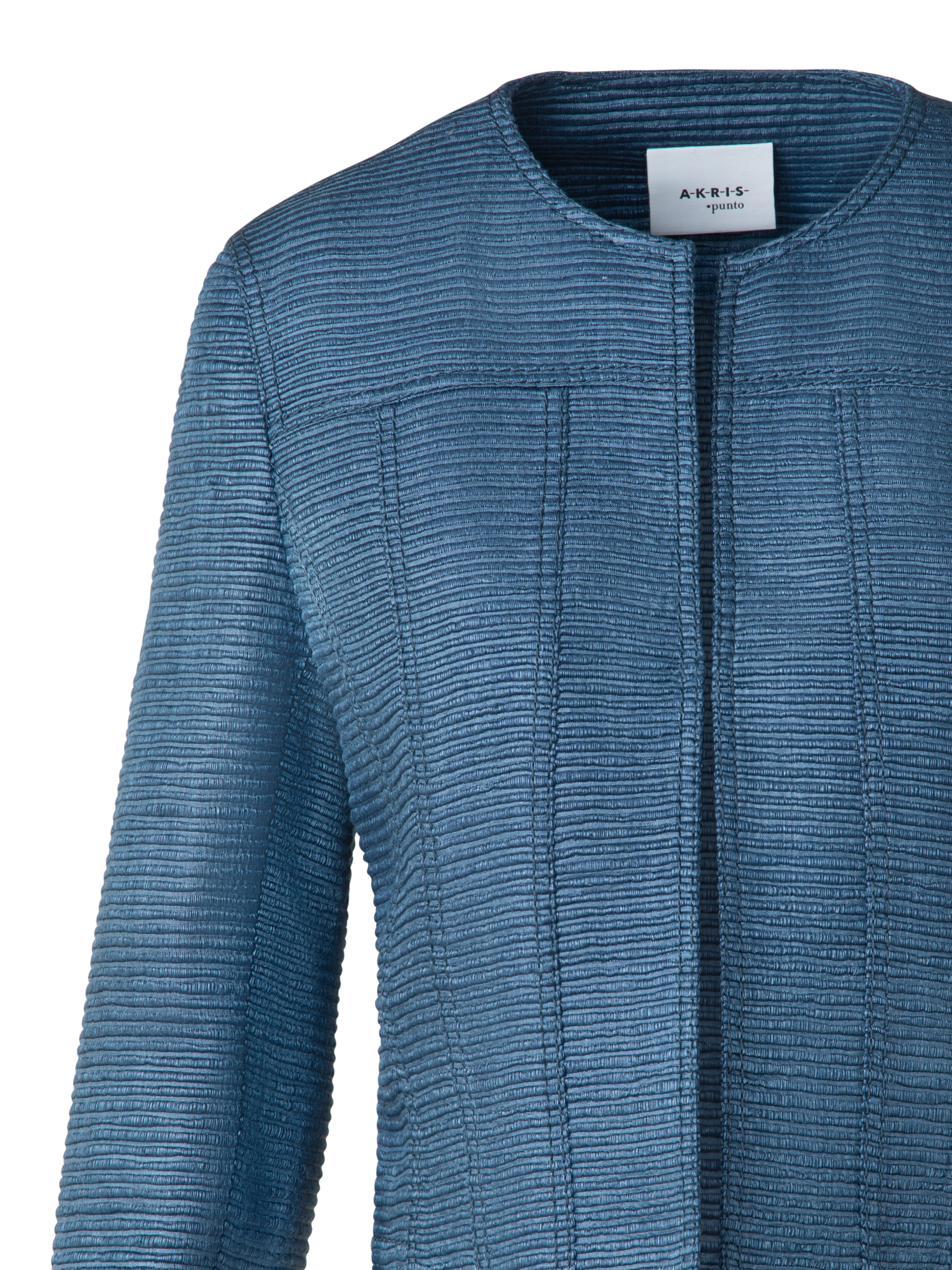 Designer Short Jacket in Indian Silk Ottoman - blue