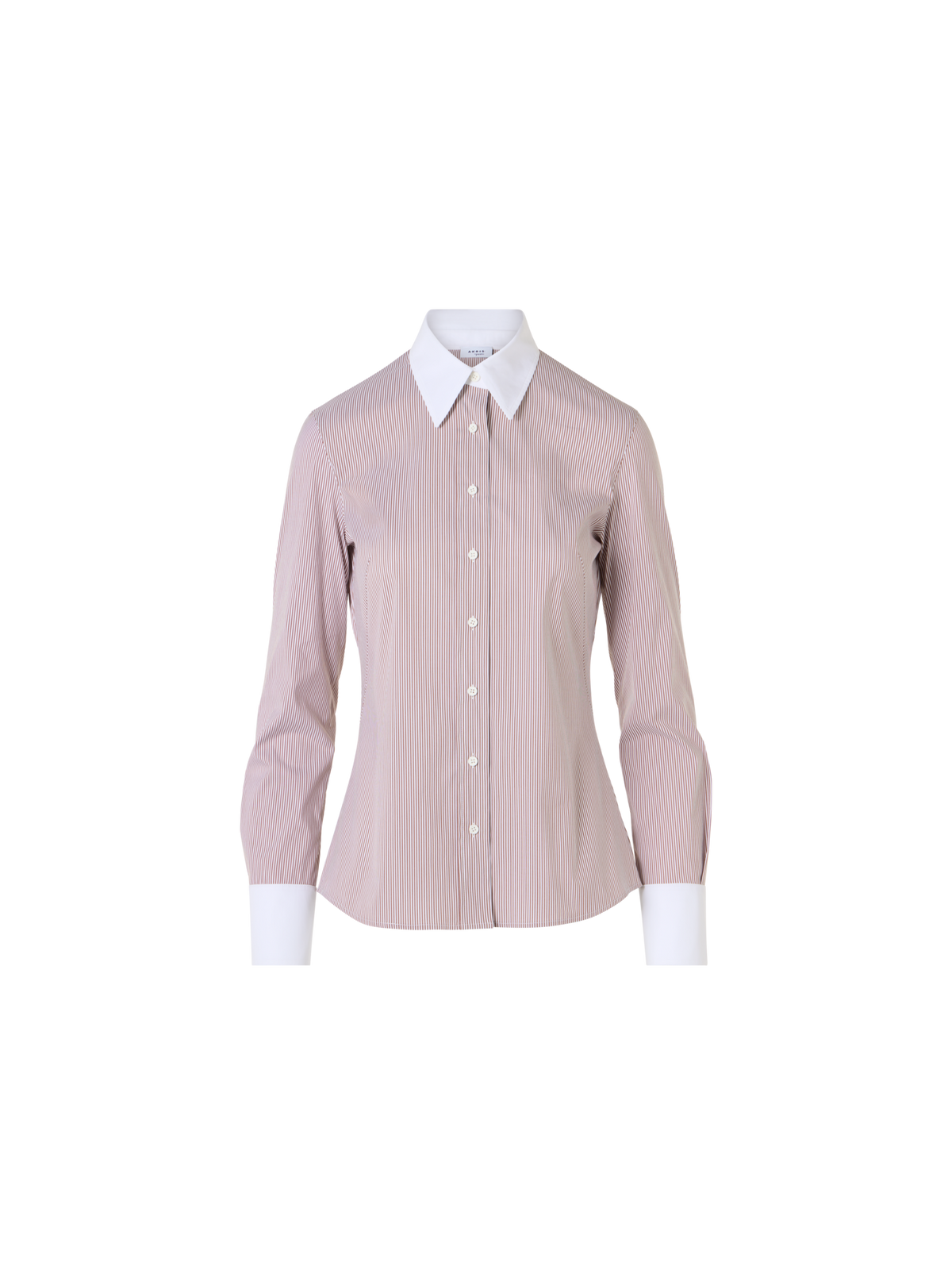 Designer Microstripe Stretch Cotton Poplin Blouse - multicolor