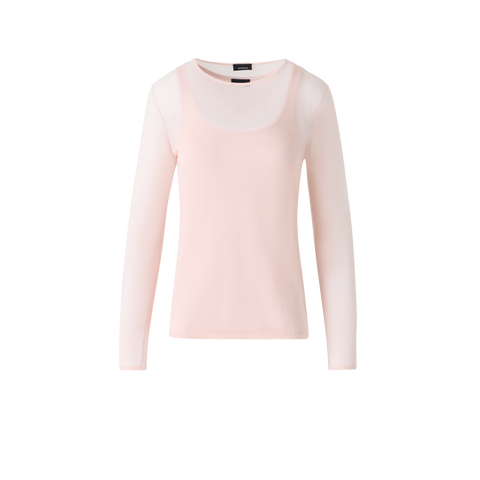 Sheer Silk Sweater with Slip Top