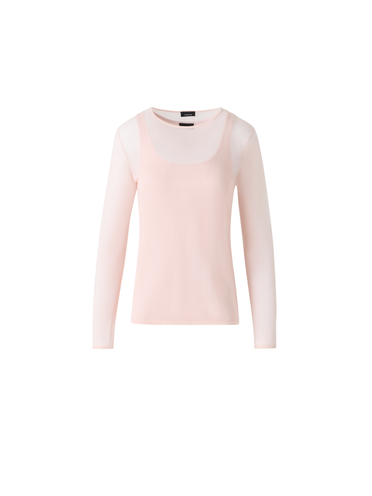 Designer Sheer Silk Sweater with Slip Top - pastel - pink