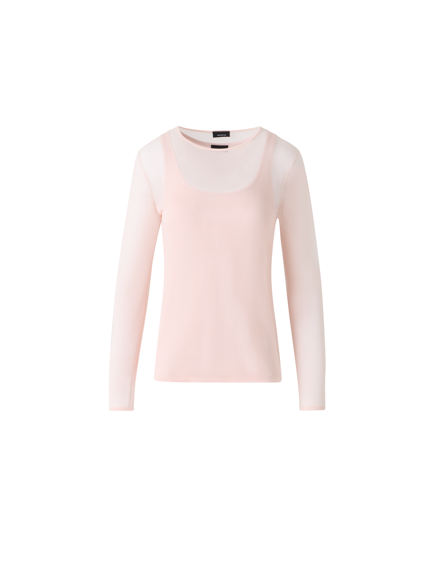 Designer Sheer Silk Sweater with Slip Top - pastel - pink