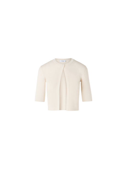 Designer Cropped Cardigan - ecru - white