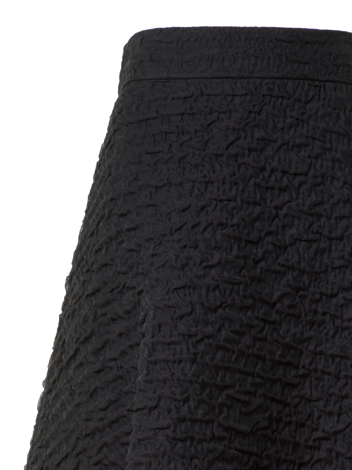 Designer Flared Midi Skirt with 3D Bubble Organza - black - neutral