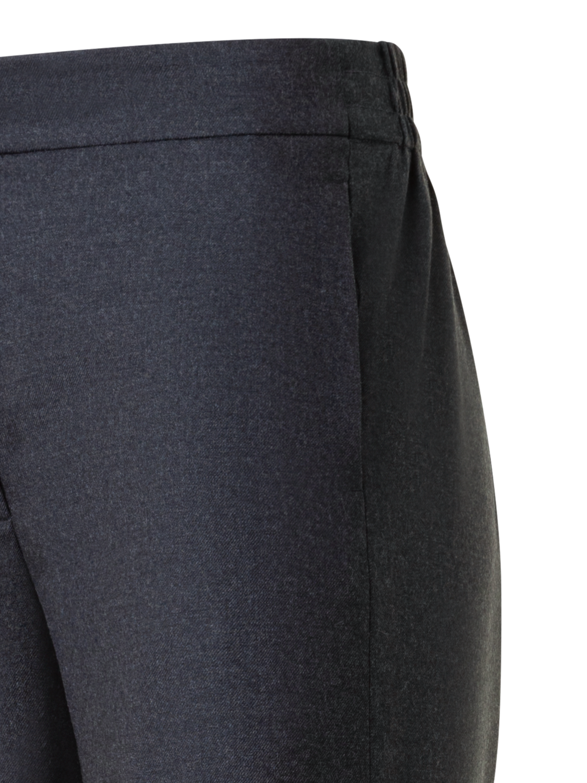 Designer Wide Straight Flannel Pants with Elastic Waist - neutral - grey