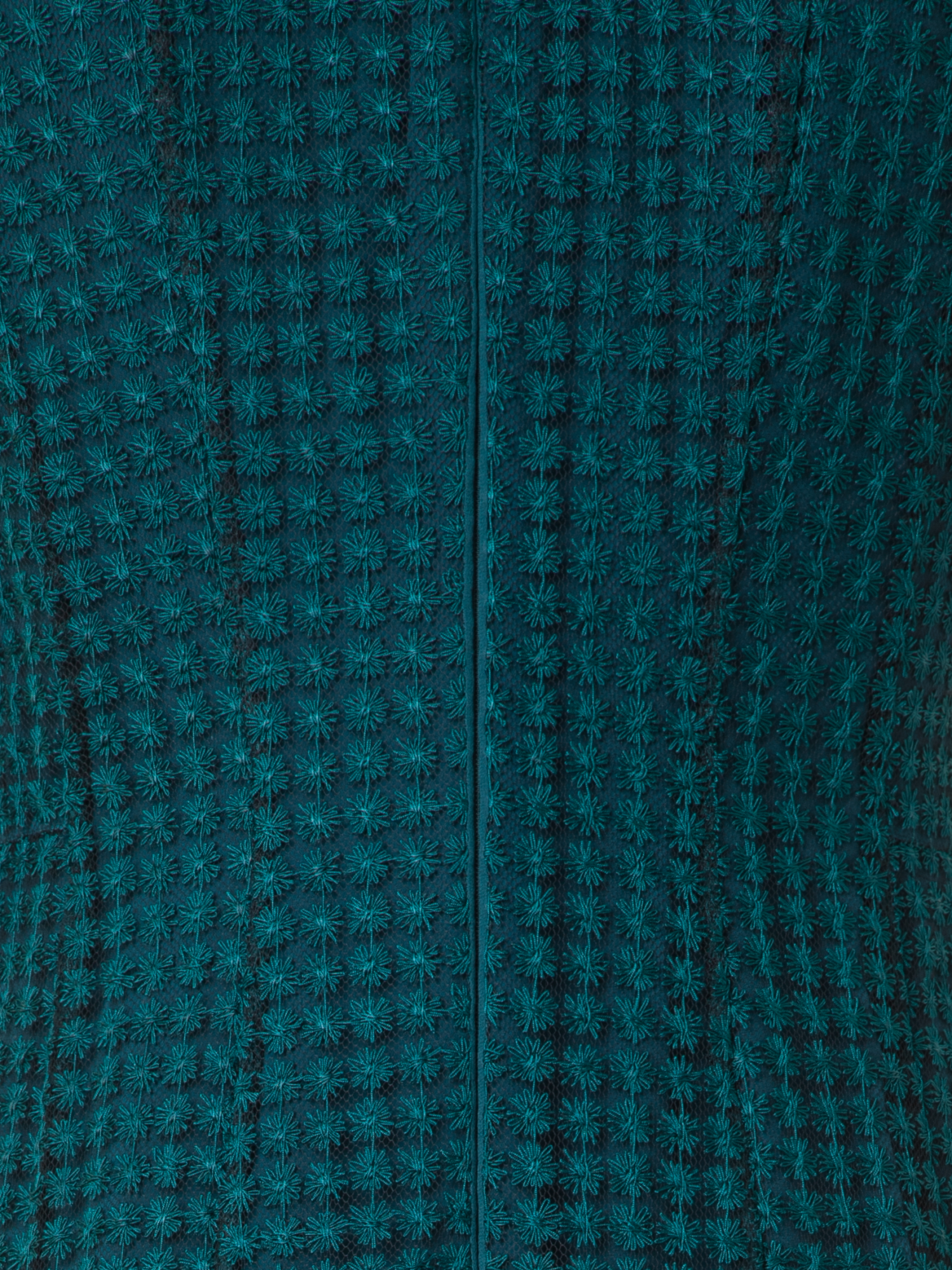 Designer Fitted Evening Gown in Flower Embroidery - green