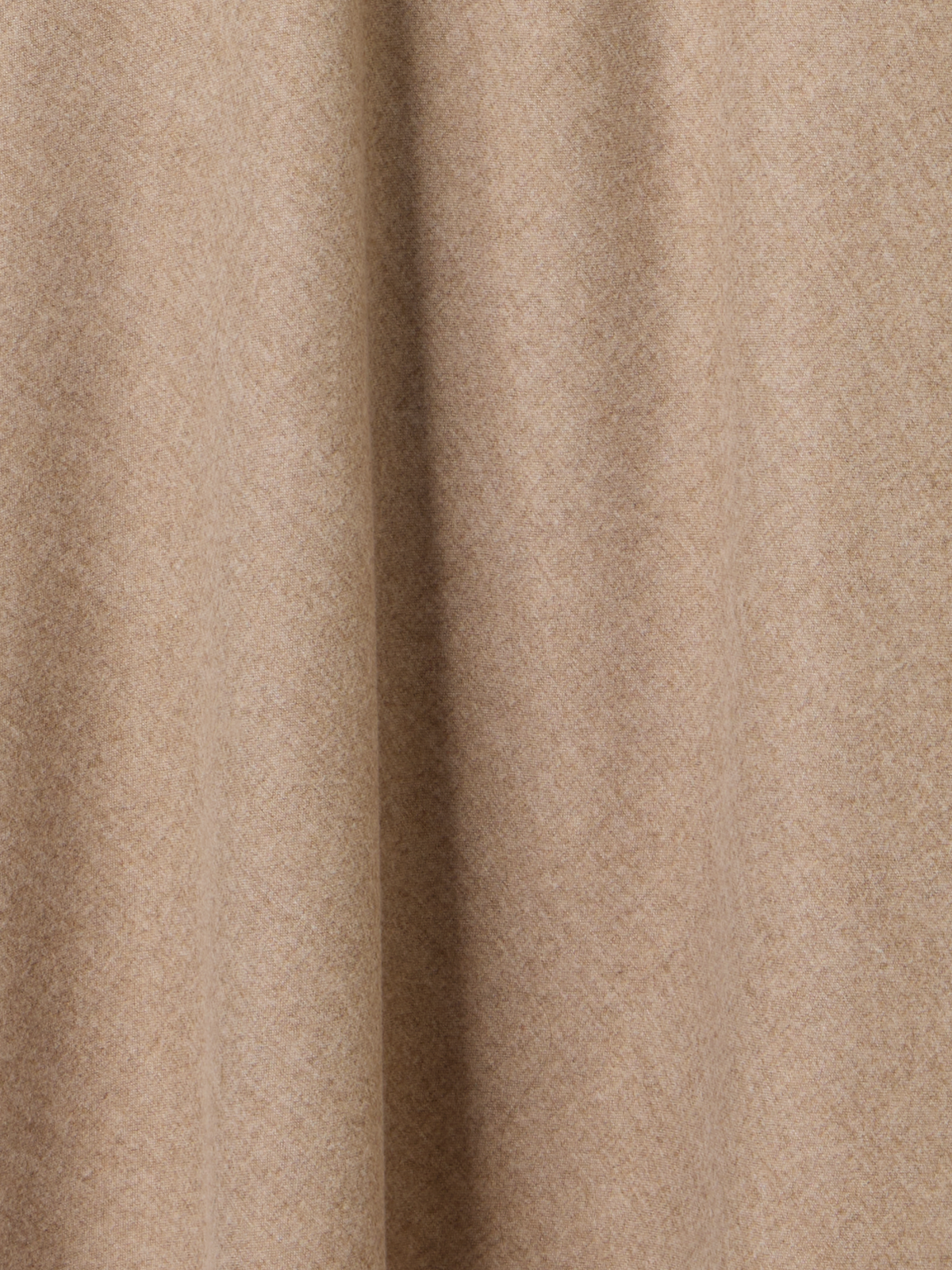 Designer Flared Wool Flannel Midi Dress - beige
