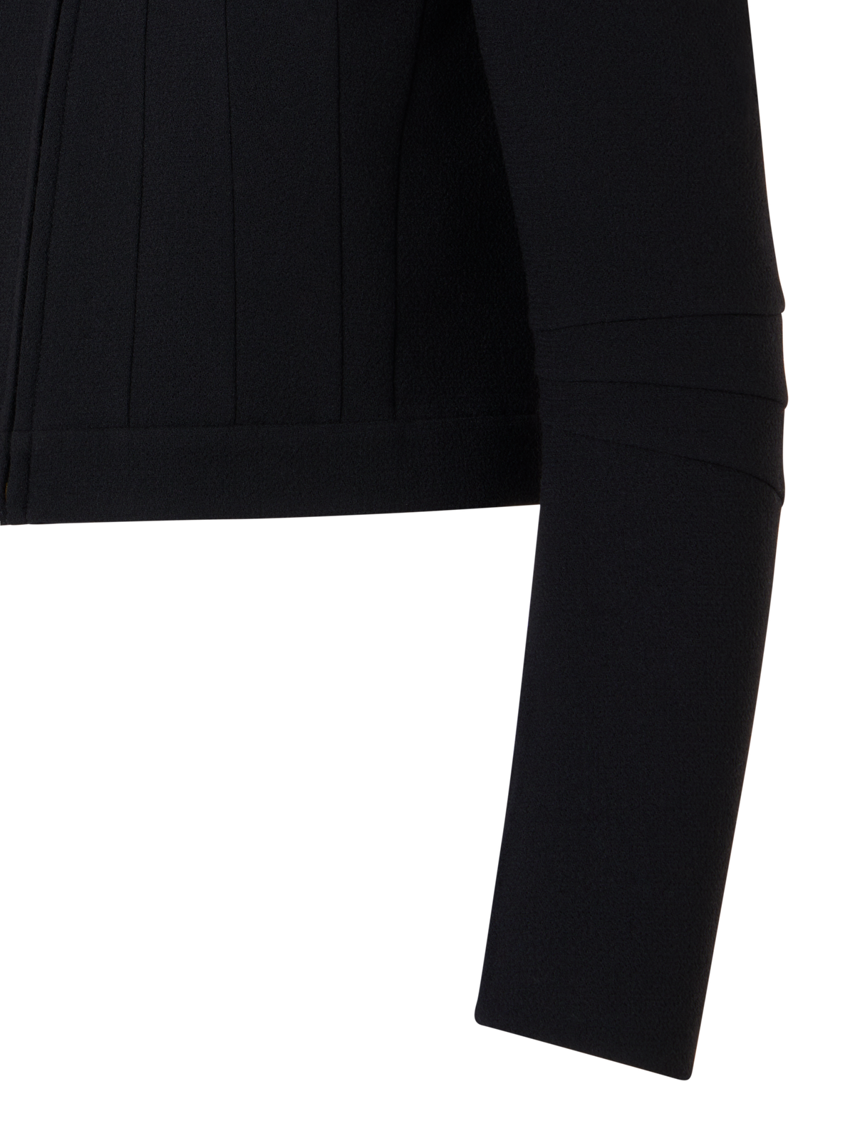Designer Short Fitted Wool Crêpe Double-Face Jacket - black