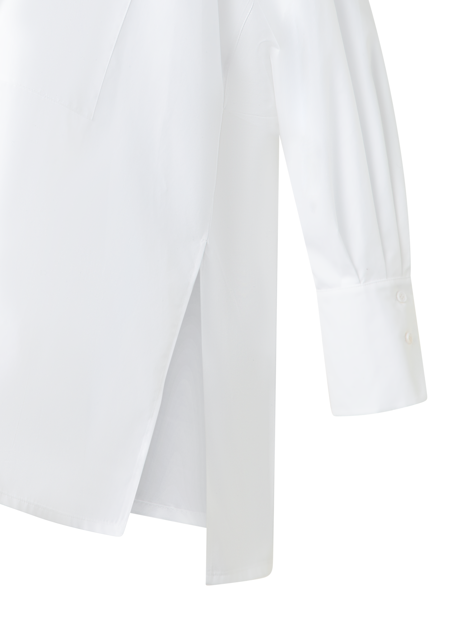 Designer Oversized Tunic Blouse in Cotton - neutral - ecru - white