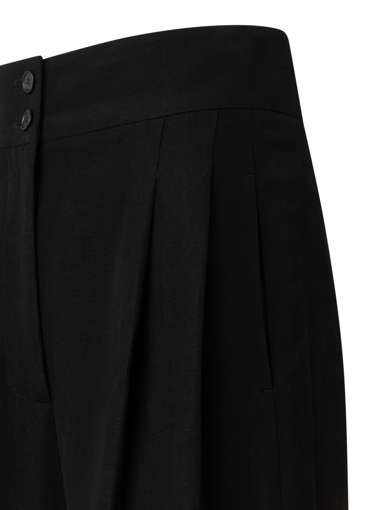Designer Extra Wide Palazzo Linen Viscose Pants - black