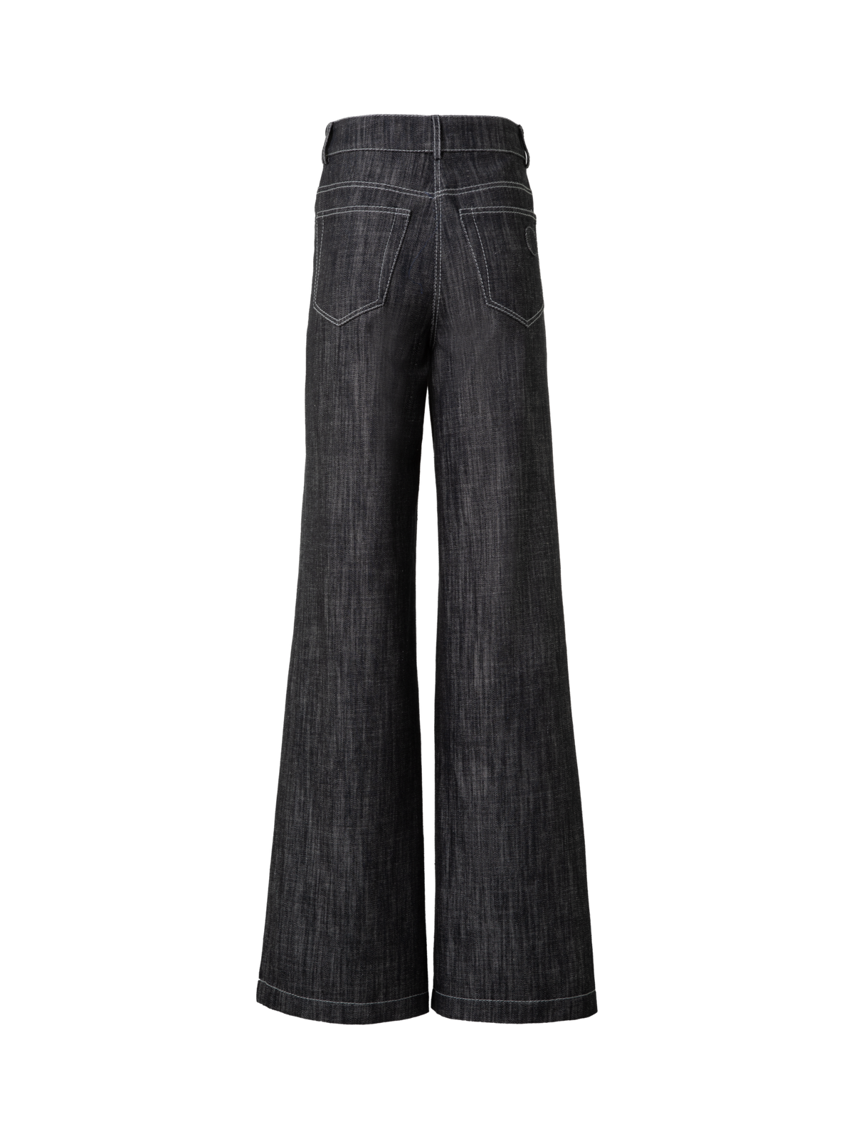 Designer Wide Winter Cotton Denim Pants - black - grey