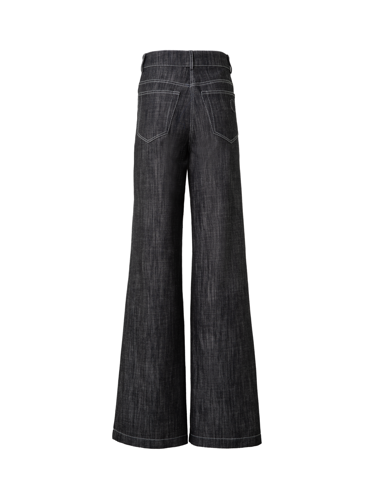 Designer Wide Winter Cotton Denim Pants - black - grey