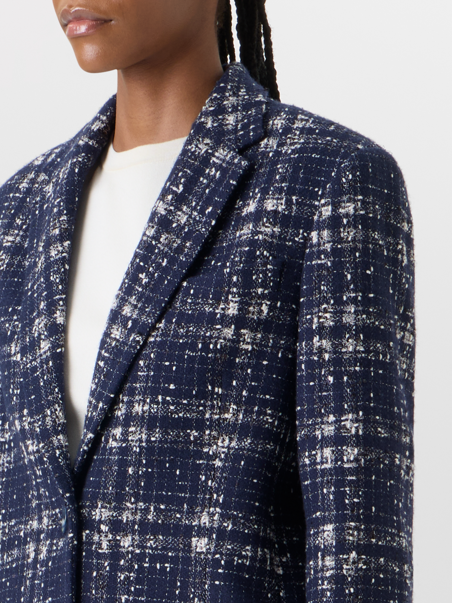 Designer Kora Jacket in Wool-Viscose Tweed - blue 