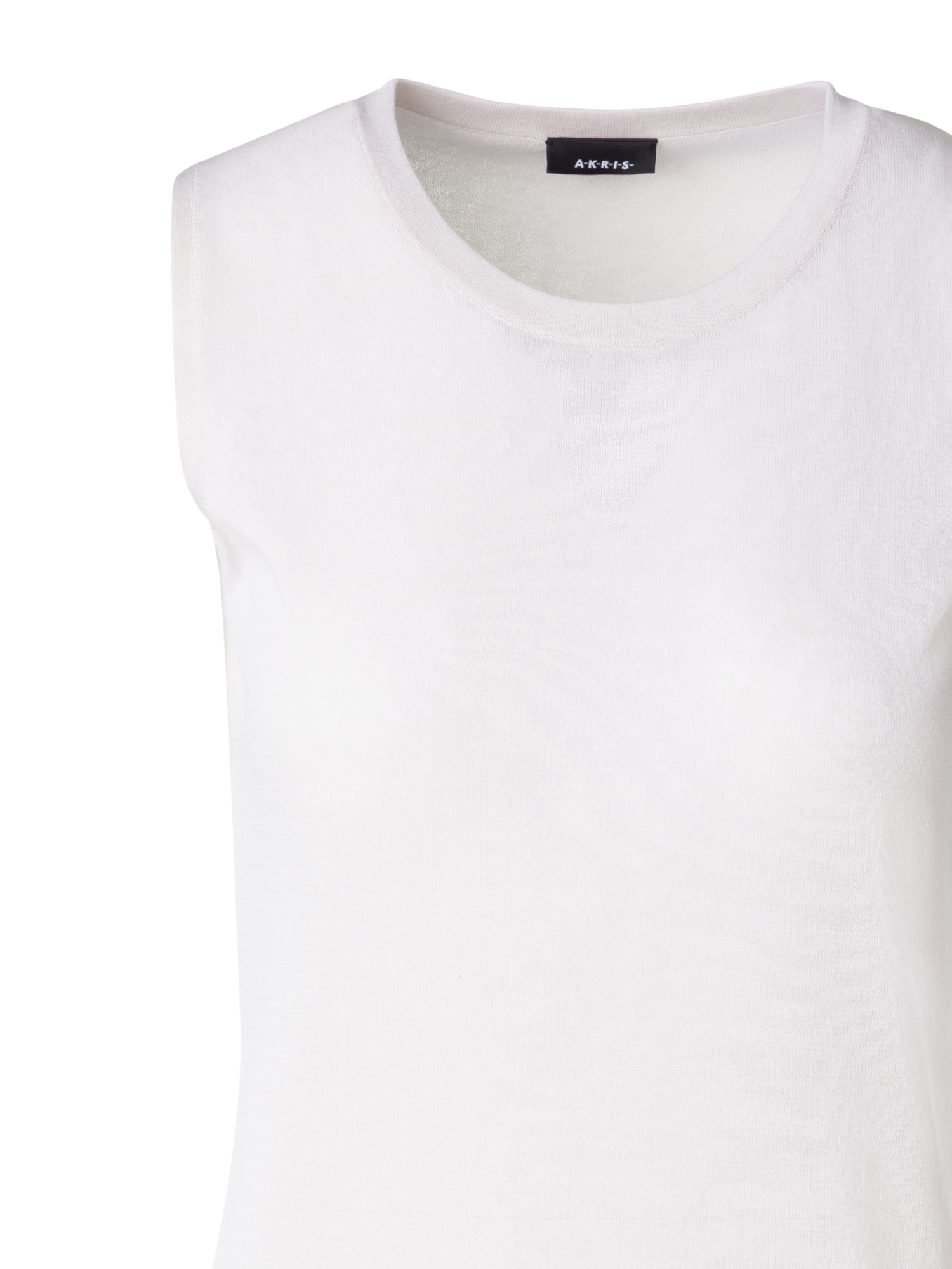 Designer Semi-Transparent Knit Top in Cotton Blend - grey - beige