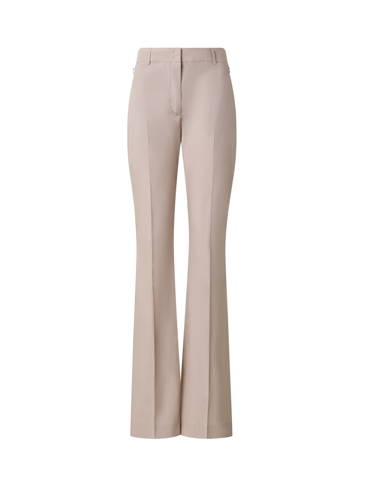 Designer Slight Bootcut Cotton Poplin Pants - beige