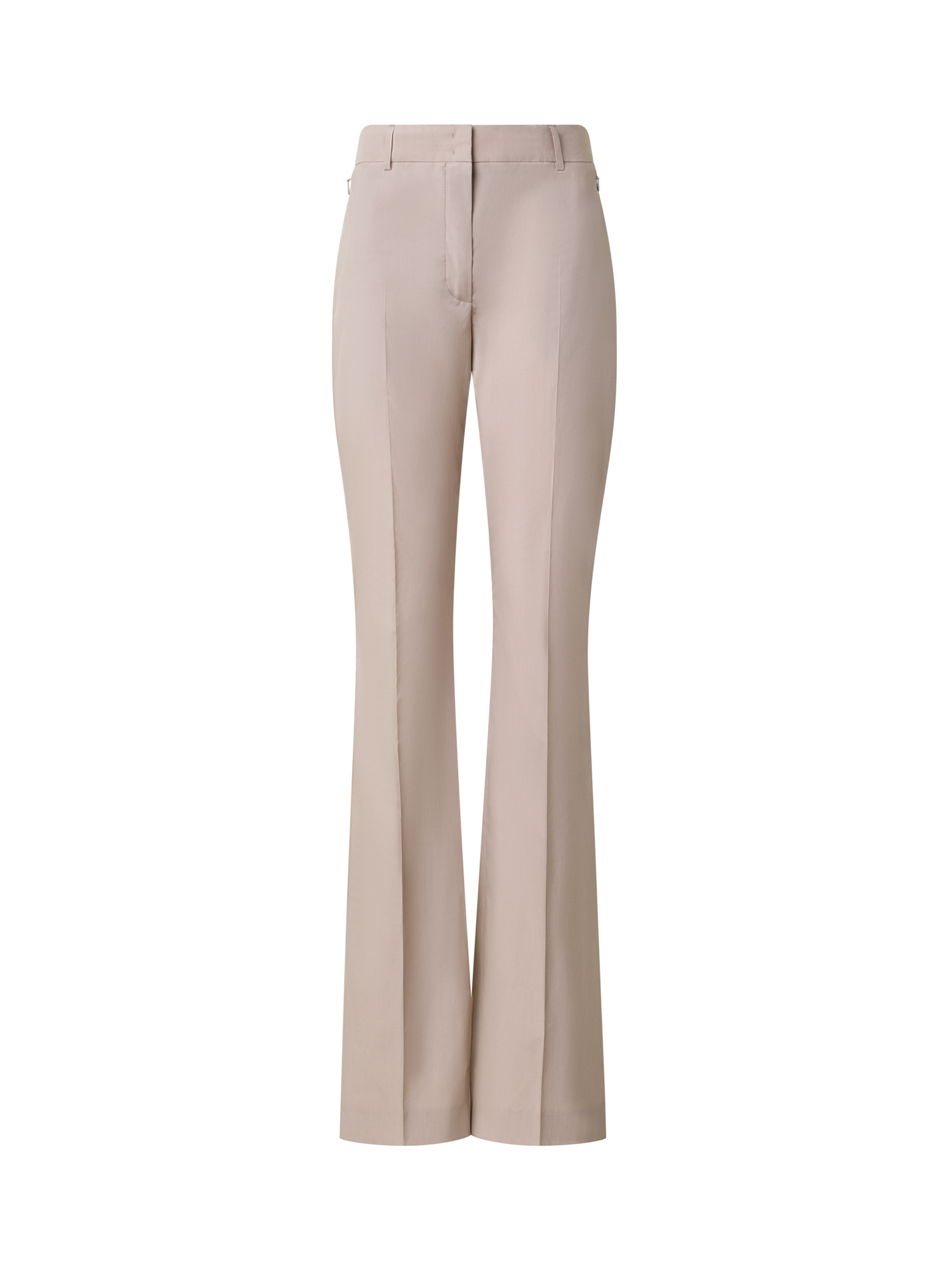 Designer Slight Bootcut Cotton Poplin Pants - beige