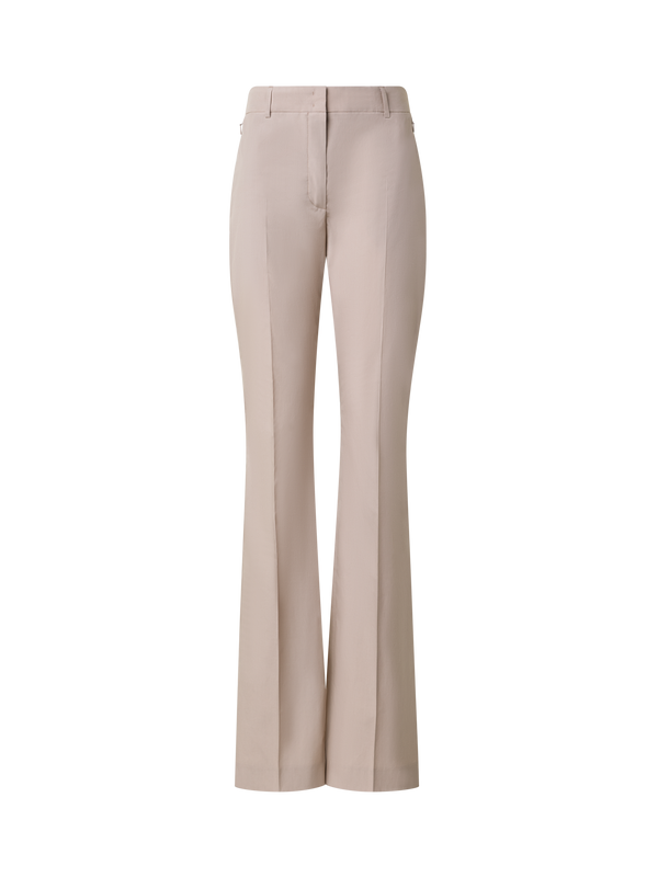 Designer Slight Bootcut Cotton Poplin Pants - beige