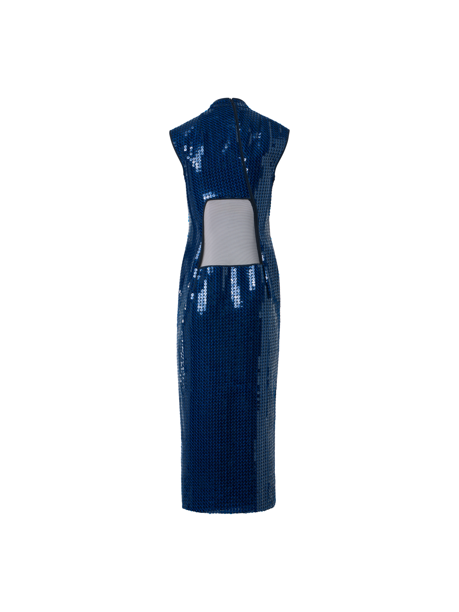 Designer Wool Stretch Double-Face Sheath Dress - navy - blue