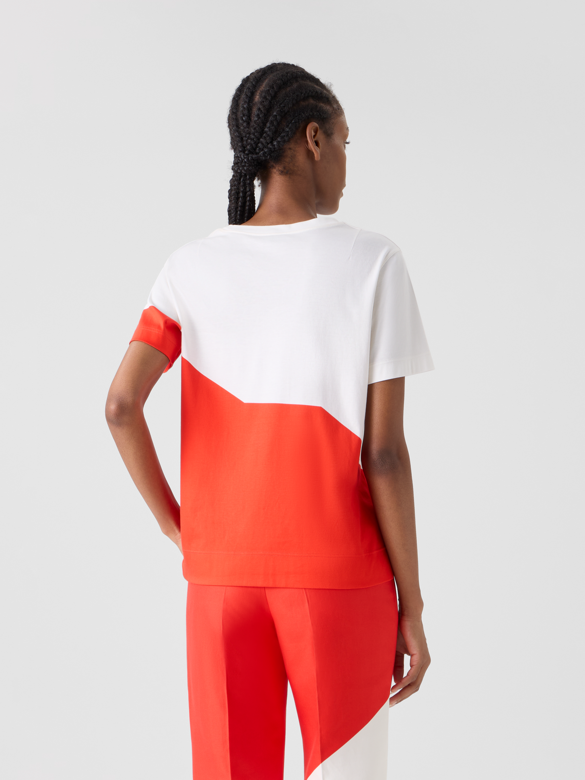 Designer Relaxed Cotton T-Shirt with Polygon Print - multicolor #editorial
