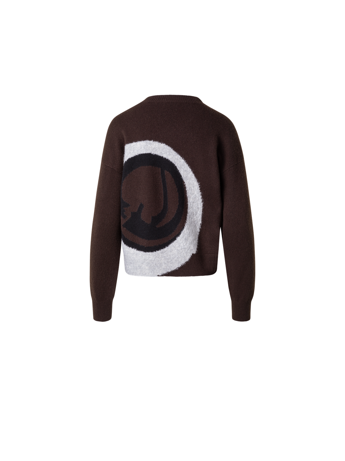 Designer Cashmere Silk Sweater with Bouclé Loop Design - brown - multicolor