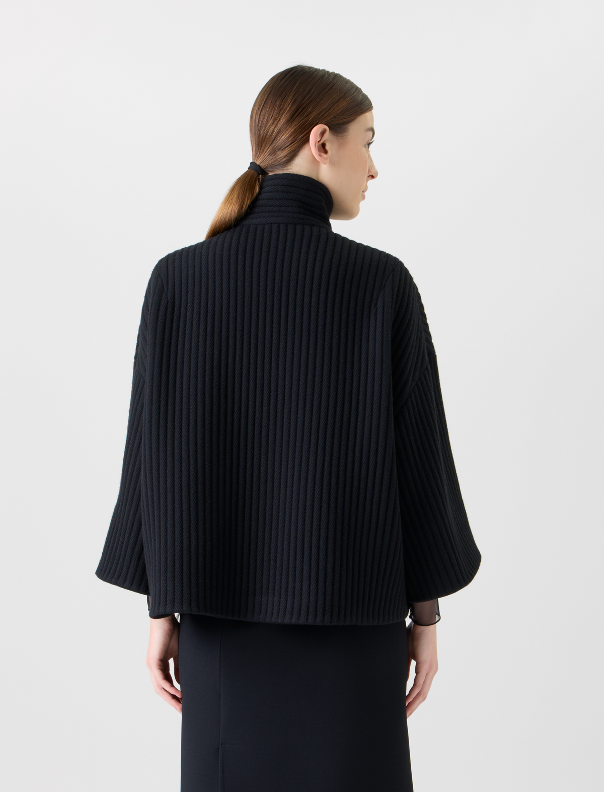 Designer Boxy Structured Corduroy Wool Cashmere Jacket - black - neutral #editorial