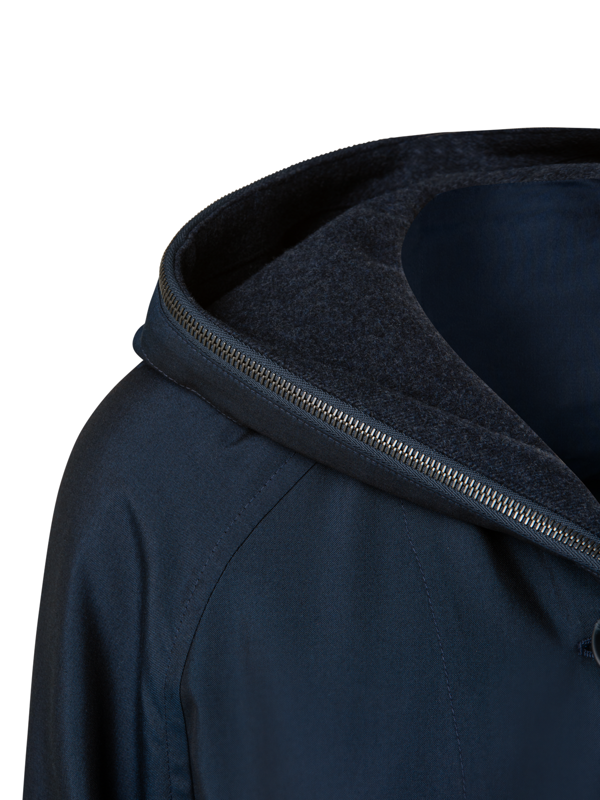 Designer Reversible Parka from Cashmere and Silk  - navy - blue