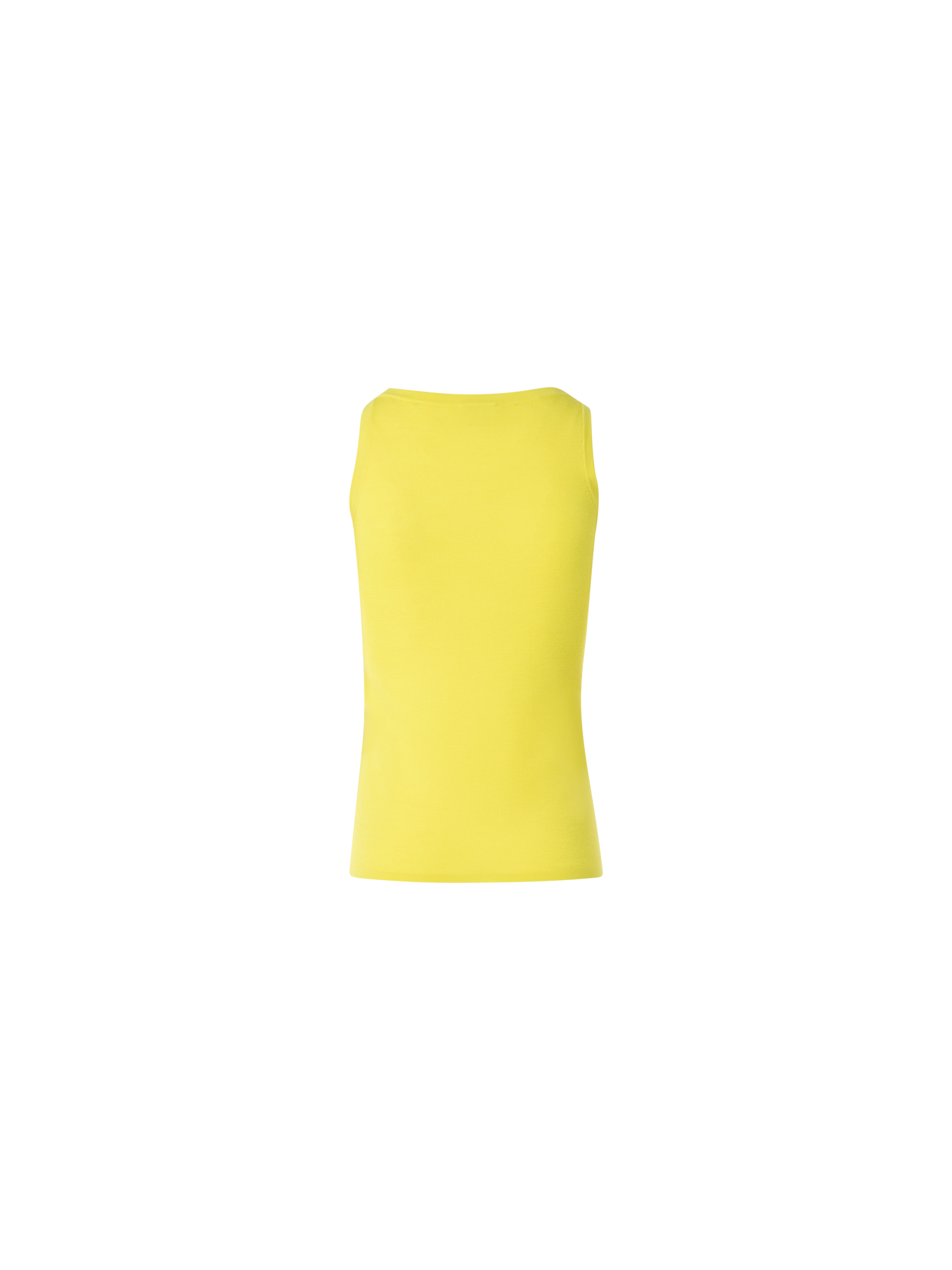 Designer Fitted Merino Wool Tank Top with Scoop Neck - yellow