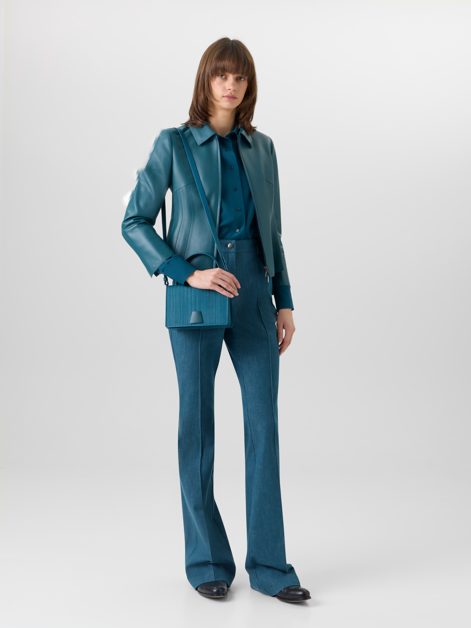 Designer Hecate Jacket in Lamb-Nappa Leather - green 