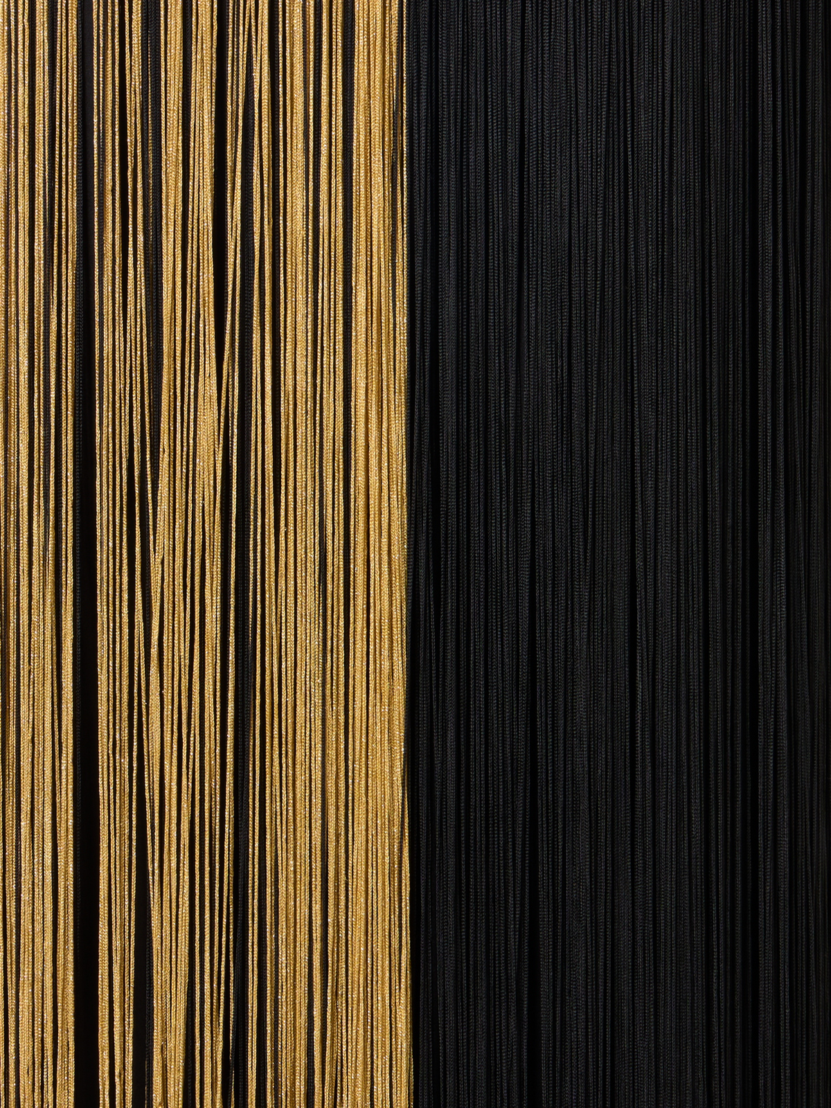 Designer Silk Pencil Skirt with Oro Lienzo Fringes - black - gold - multicolor