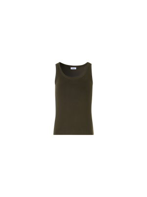 Designer Sleeveless Cotton Knit Top - green