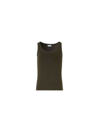 Designer Sleeveless Cotton Knit Top - green