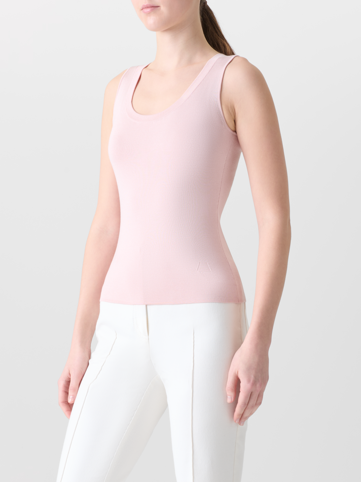 Designer Knit Tank Top in Silk Stretch - pastel - pink