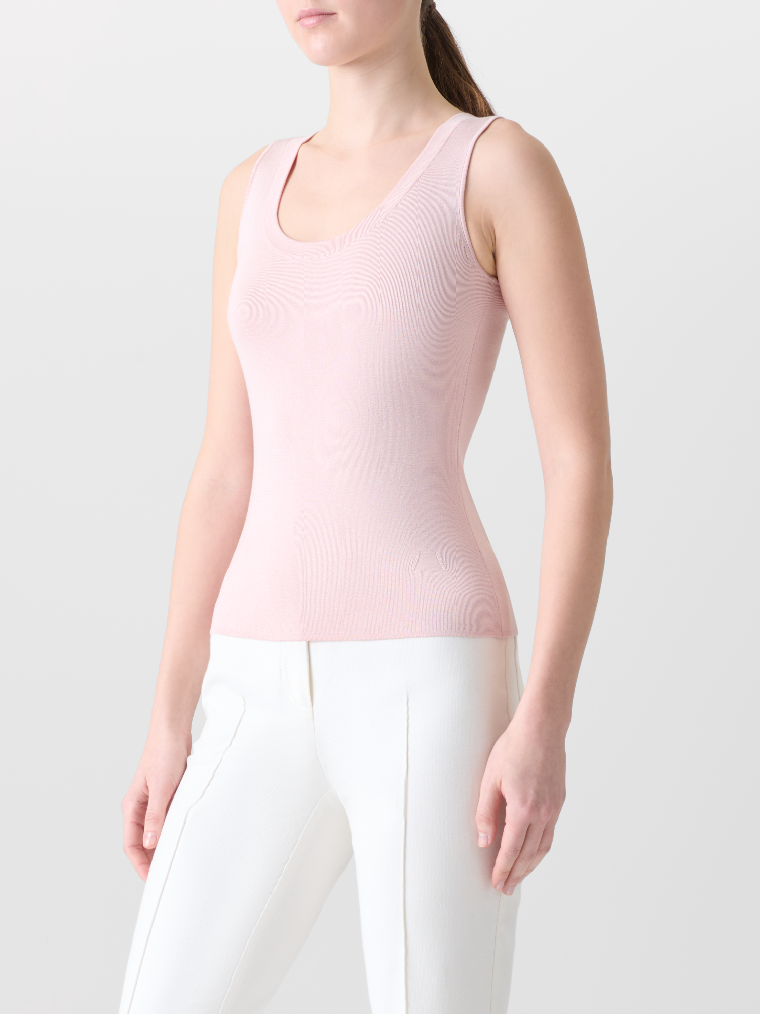Designer Knit Tank Top in Silk Stretch - pastel - pink