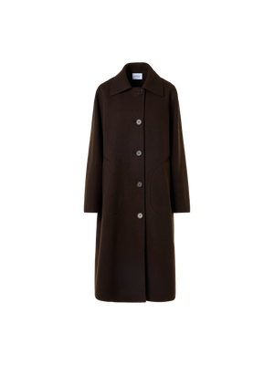 Designer Heavy Taglio Vivo Long Car Coat - brown