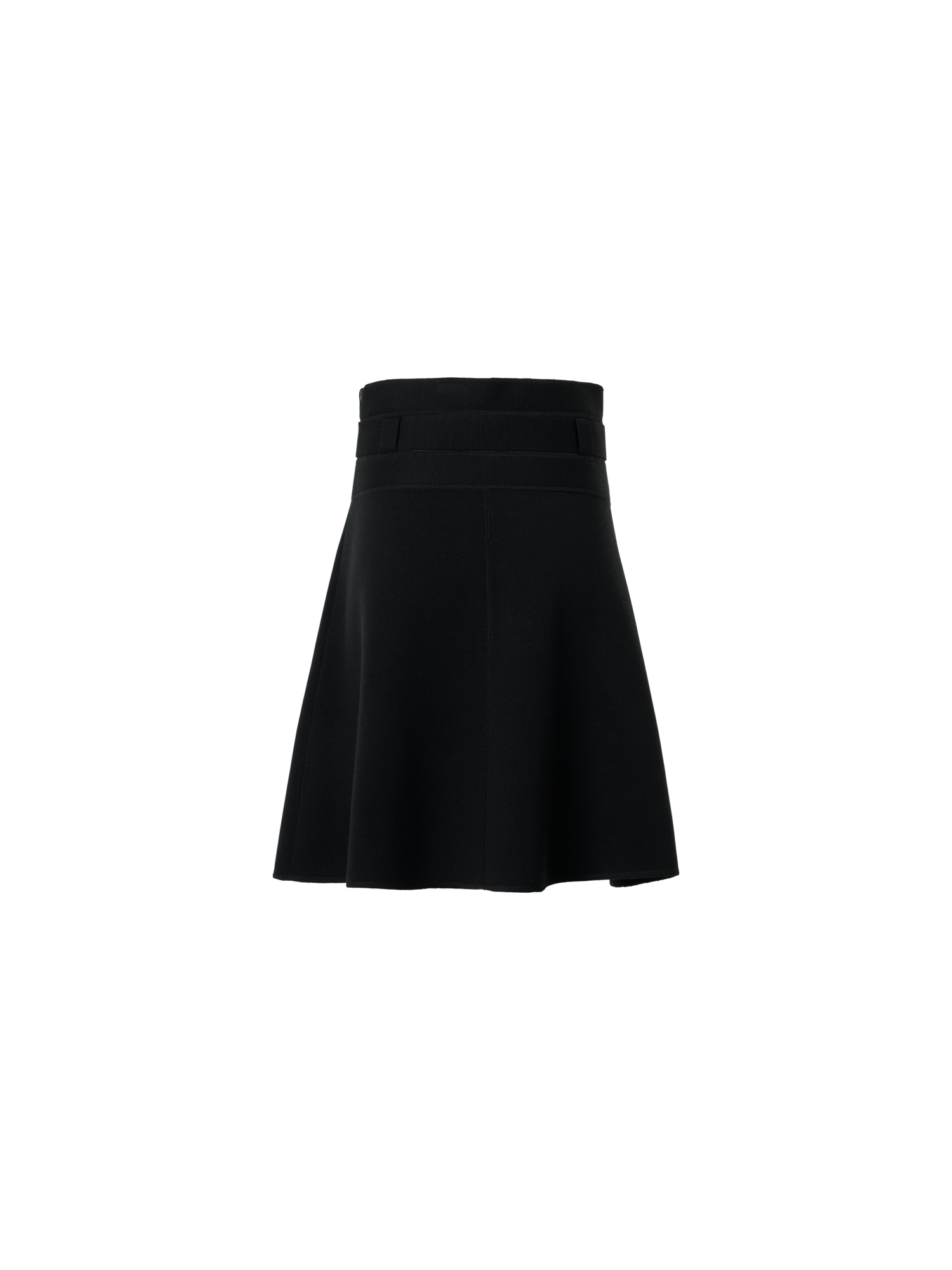 Designer Milano Knit Mini Skirt with Belt - black
