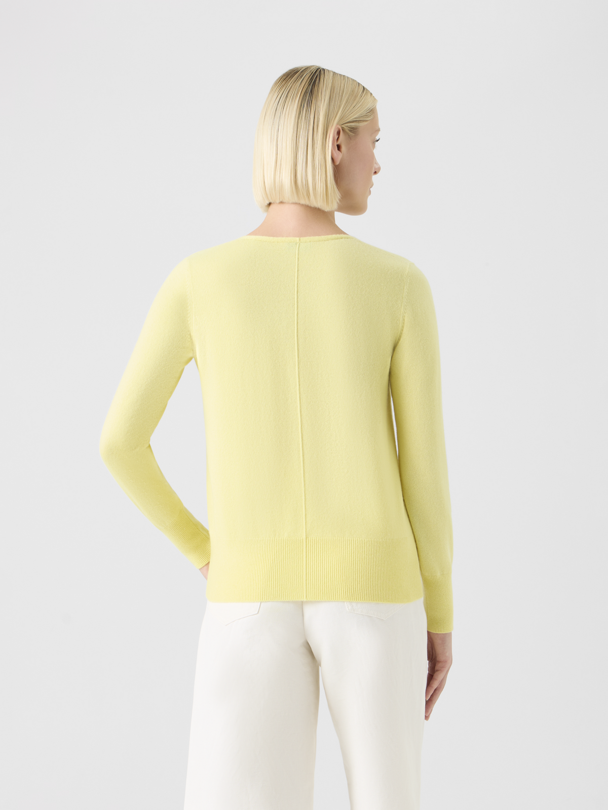 Designer Pure Cashmere V-Neck Sweater - yellow #editorial