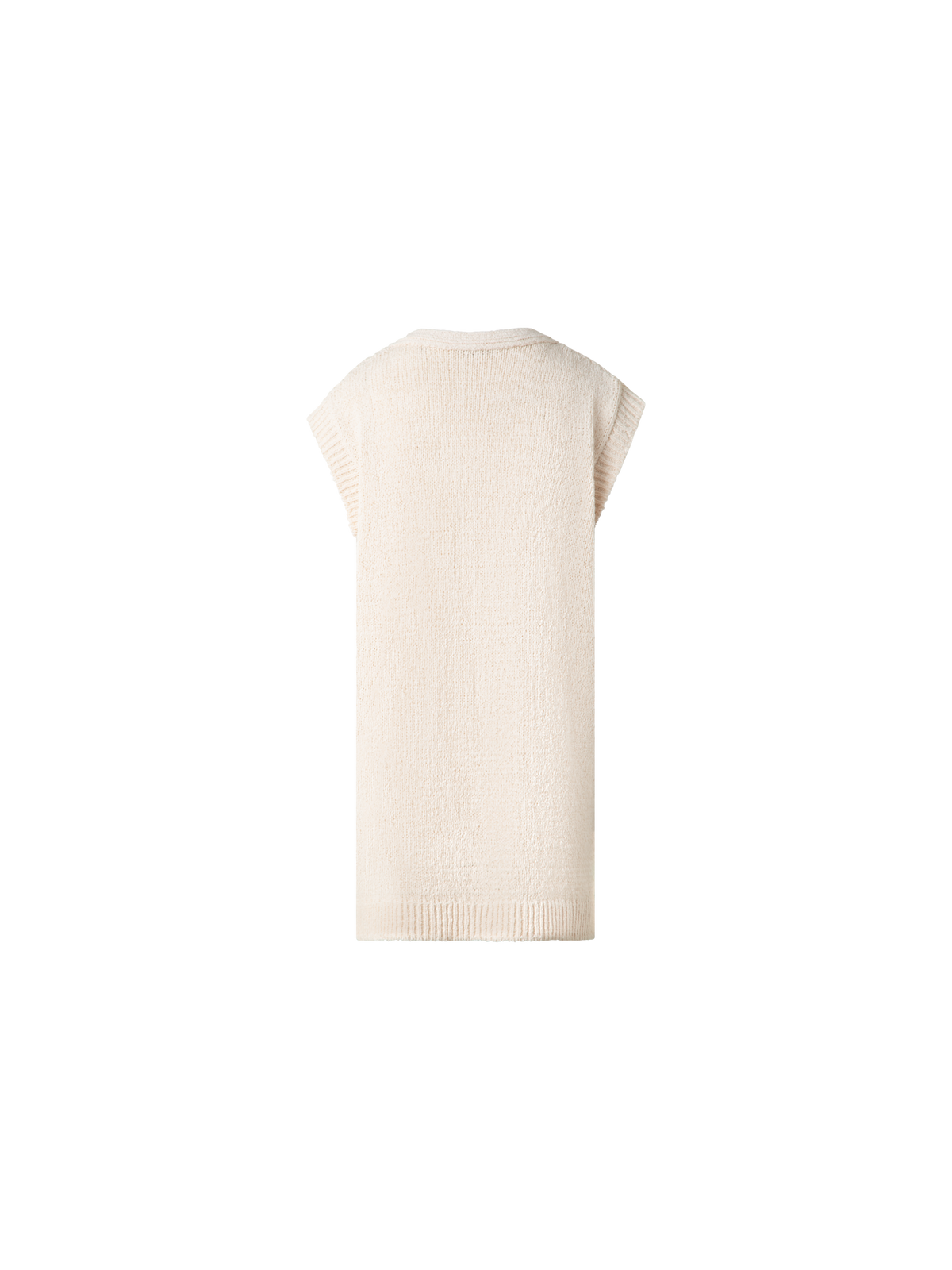 Designer Long Chunky Knit Gilet - neutral - beige