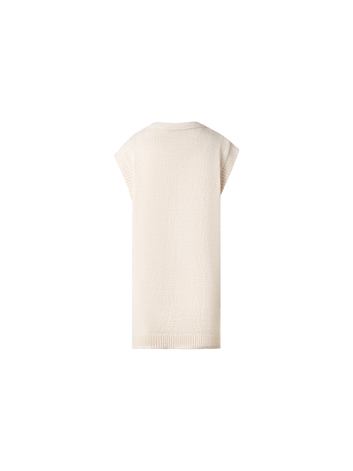 Designer Long Chunky Knit Gilet - neutral - beige