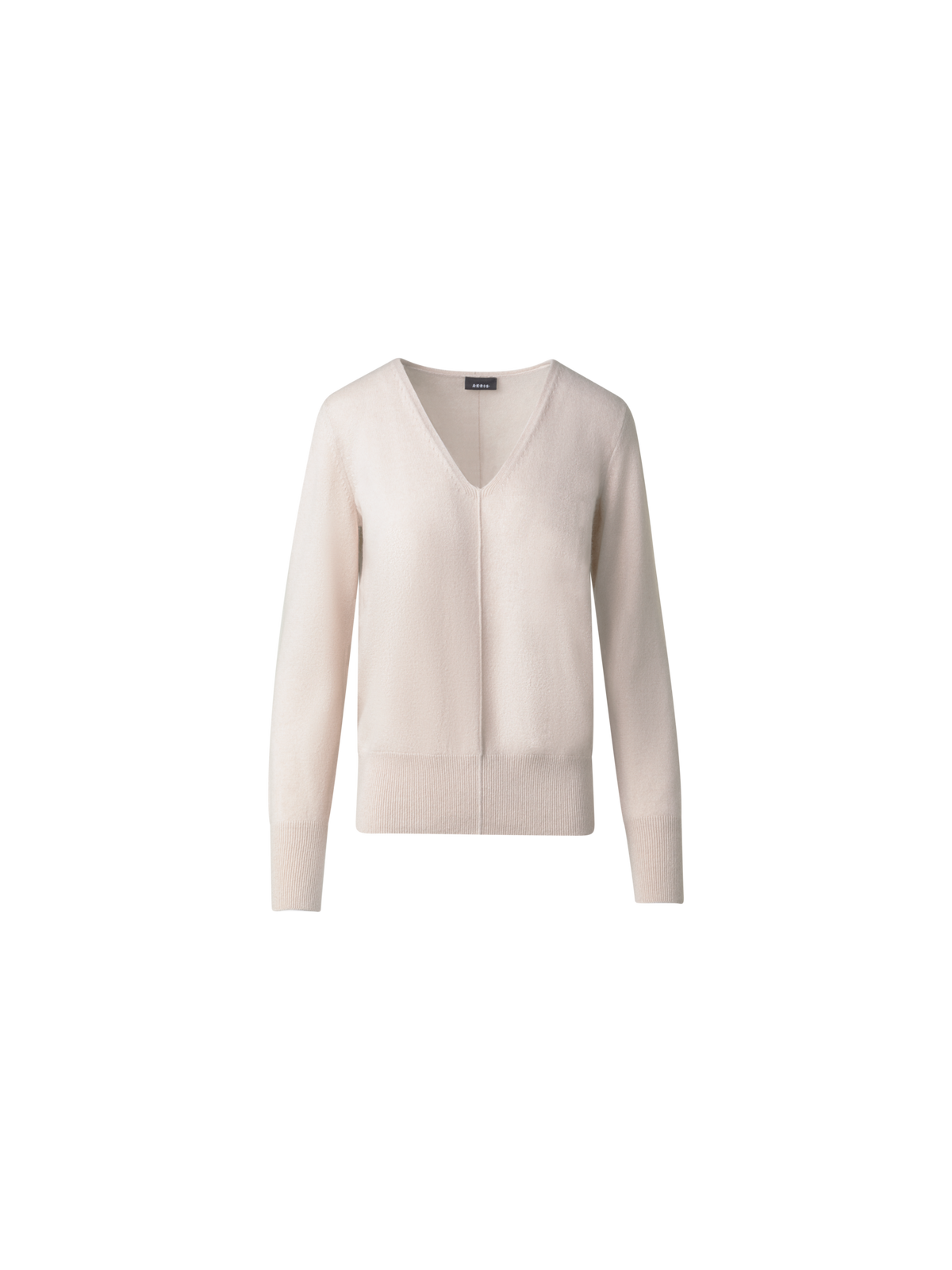 Designer 100% Cashmere V-Neck Knit Sweater - neutral - beige