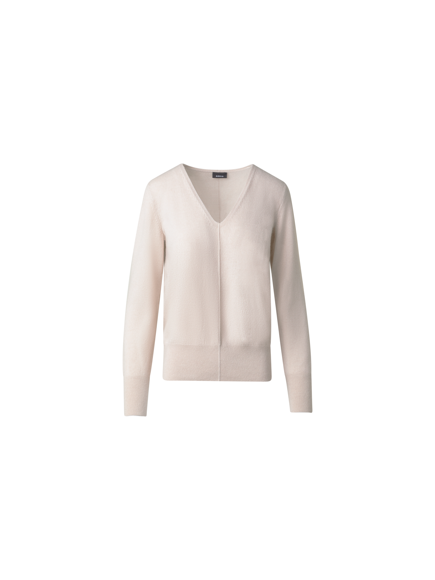 Designer 100% Cashmere V-Neck Knit Sweater - neutral - beige
