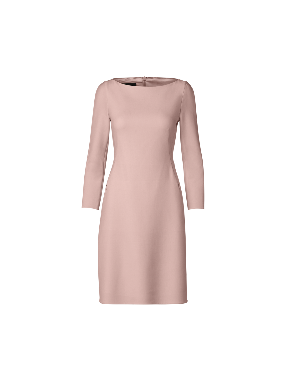Designer Wool Stretch Double-Face A-Line Dress - pastel - pink