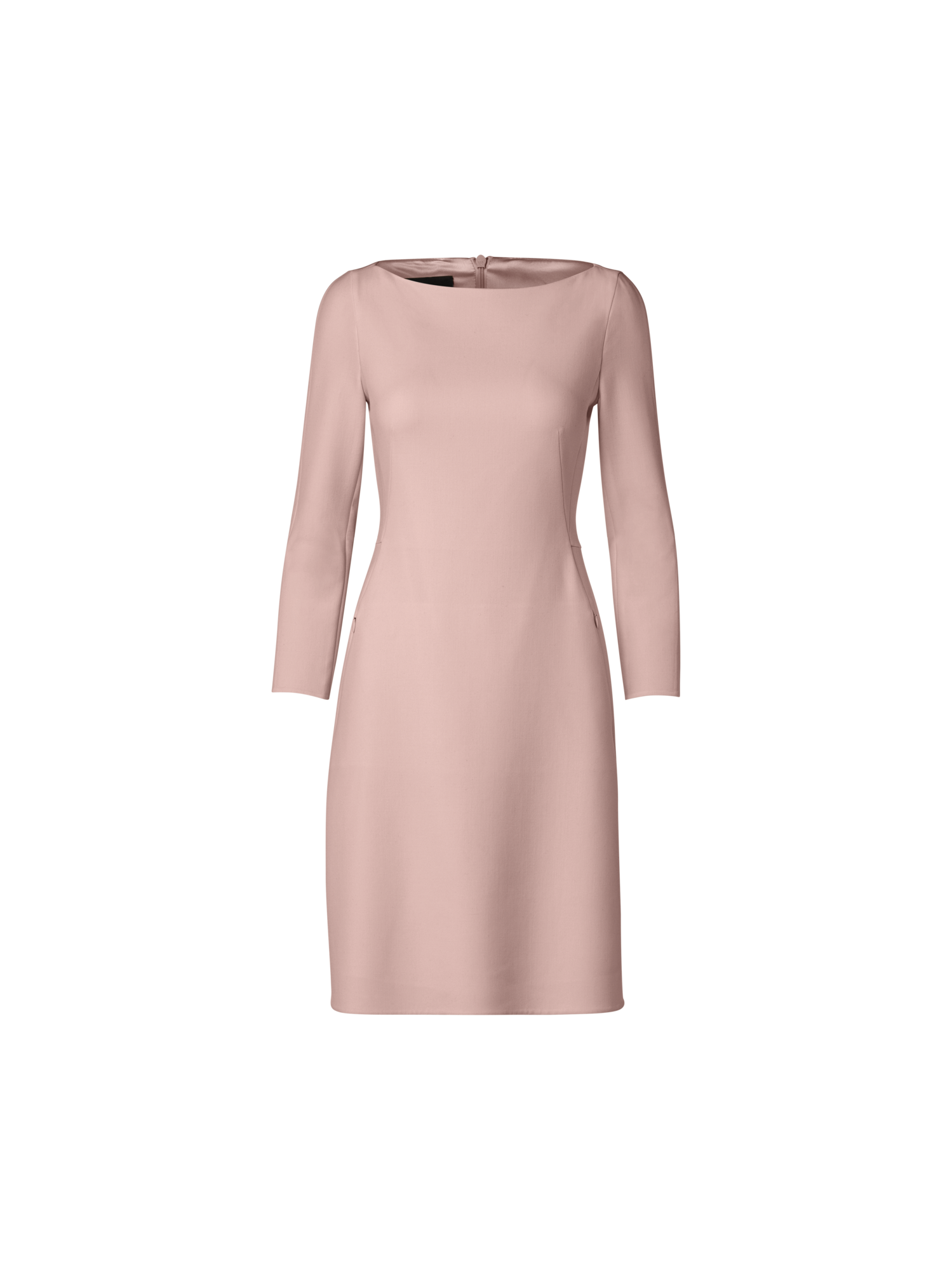 Designer Wool Stretch Double-Face A-Line Dress - pastel - pink