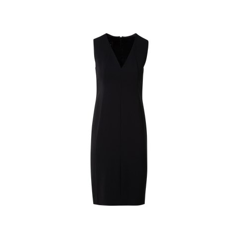 Sleeveless V-Neck Wool Double-Face Sheath Dress